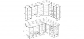 Кухонный гарнитур угловой Смоки 2200*1600 h950 (Стол. 38мм) в Асбесте - asbest.ok-mebel.com | фото 2