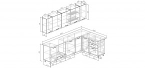 Кухонный гарнитур угловой Смоки 2600*1600 (Стол. 38 мм) в Асбесте - asbest.ok-mebel.com | фото 2
