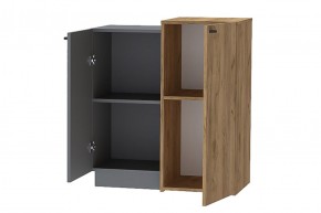 Квадро К-2 Комод 2дв (ЛДСП Графит/дуб крафт золотой) в Асбесте - asbest.ok-mebel.com | фото 2