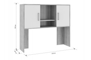 ЛАЙТ 2 Надстройка стола компьютерного (1200) дуб сонома в Асбесте - asbest.ok-mebel.com | фото