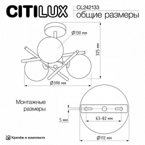 Люстра на штанге Citilux Ronny CL242133 в Асбесте - asbest.ok-mebel.com | фото 7