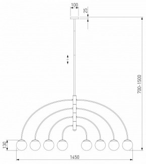 Люстра на штанге Eurosvet Cenacolo 30179/8 черный в Асбесте - asbest.ok-mebel.com | фото 2