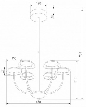 Люстра на штанге Eurosvet Fungo 50388 LED черный в Асбесте - asbest.ok-mebel.com | фото 4