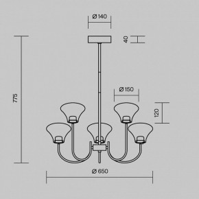 Люстра на штанге Maytoni Dynasty MOD402PL-L20BS3K в Асбесте - asbest.ok-mebel.com | фото 6