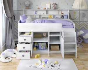 Кровать чердак Малыш 5 в Асбесте - asbest.ok-mebel.com | фото 3