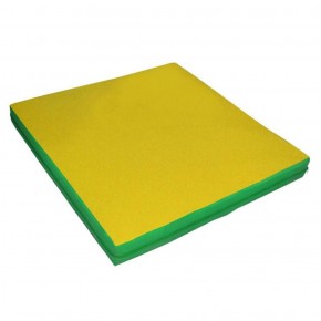 Мат гимнастический 1х1х0,1м цв. зеленый-желтый в Асбесте - asbest.ok-mebel.com | фото