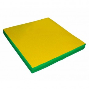 Мат гимнастический 1х1х0,05м цв. зеленый-желтый в Асбесте - asbest.ok-mebel.com | фото 1