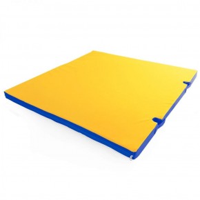 Мат гимнастический 1х1х0,05м с вырезом под стойки цв. синий-желтый в Асбесте - asbest.ok-mebel.com | фото 1