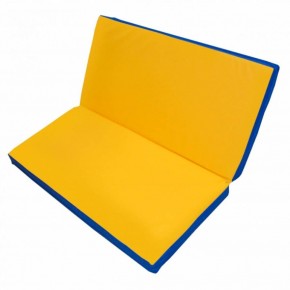 Мат гимнастический 1х1х0,1м складной цв. синий-желтый в Асбесте - asbest.ok-mebel.com | фото