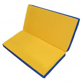 Мат гимнастический 1х1х0,05м складной цв. синий-желтый в Асбесте - asbest.ok-mebel.com | фото 1