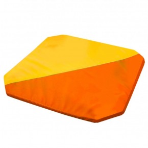Мат гимнастический 1,3x1,3x0,05м складной скошенные углы цв.оранжевый-желтый в Асбесте - asbest.ok-mebel.com | фото