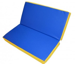 Мат гимнастический 1х1х0,08м складной цв. синий-желтый в Асбесте - asbest.ok-mebel.com | фото
