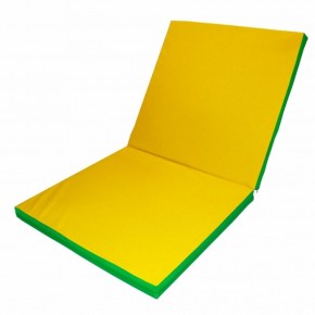 Мат гимнастический 2х1х0,1м складной цв. зеленый-желтый в Асбесте - asbest.ok-mebel.com | фото