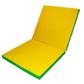 Мат гимнастический 2х1х0,08м складной цв. зеленый-желтый в Асбесте - asbest.ok-mebel.com | фото