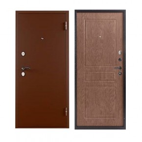 Металлическая дверь ТИТАН (МЕТАЛЛ-ПАНЕЛЬ) 2050*860/ЛЕВАЯ (Медный Антик/Лесной орех) в Асбесте - asbest.ok-mebel.com | фото