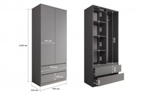 МОРИ МШ 900.2 Шкаф (графит) в Асбесте - asbest.ok-mebel.com | фото 2