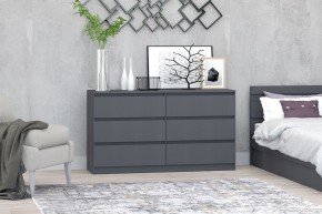 МС "Хилтон" Комод №5 1400 (6 ящ.) графит в Асбесте - asbest.ok-mebel.com | фото