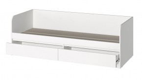 МС "Хилтон" Кровать 0,8 (Белый текстурный) в Асбесте - asbest.ok-mebel.com | фото 2