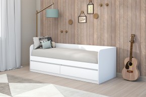 МС "Хилтон" Кровать 0,8 (Белый текстурный) в Асбесте - asbest.ok-mebel.com | фото 3