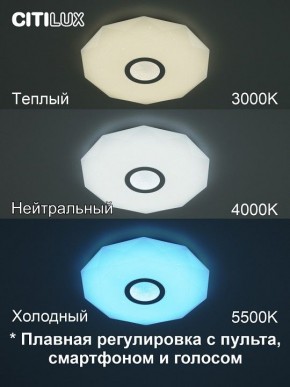 Накладной светильник Citilux Диамант Смарт CL713A30G в Асбесте - asbest.ok-mebel.com | фото 4
