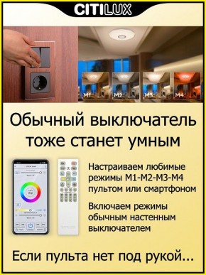 Накладной светильник Citilux Диамант Смарт CL713A30G в Асбесте - asbest.ok-mebel.com | фото 6