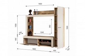 НИКОЛЬ Гостиная (Дуб крафт серый/софт айвори) в Асбесте - asbest.ok-mebel.com | фото 2