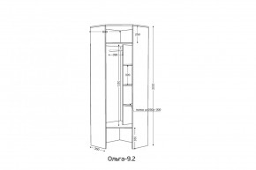 ОЛЬГА 9.2 Шкаф угловой с зеркалом в Асбесте - asbest.ok-mebel.com | фото 2