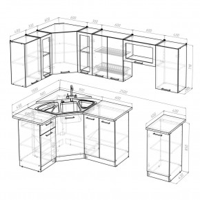 ОЛЬГА Кухонный гарнитур Оптима 1 (1300*2500 мм) в Асбесте - asbest.ok-mebel.com | фото 2