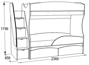 Кровать 2х ярусная Омега 15 в Асбесте - asbest.ok-mebel.com | фото 2