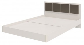 Парус Кровать 1200 на щитах (Белый/Графит) в изголовье 3 декор. квадрата в Асбесте - asbest.ok-mebel.com | фото