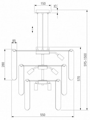 Подвесная люстра Eurosvet Claire 60171 золото в Асбесте - asbest.ok-mebel.com | фото 5
