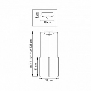 Подвесная люстра Lightstar Tubo L3T747233 в Асбесте - asbest.ok-mebel.com | фото 3