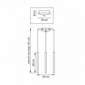 Подвесная люстра Lightstar Tubo L3T747343 в Асбесте - asbest.ok-mebel.com | фото 3