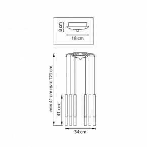 Подвесная люстра Lightstar Tubo L8T747133 в Асбесте - asbest.ok-mebel.com | фото 3