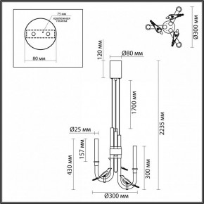 Подвесная люстра Odeon Light Lark 5431/6L в Асбесте - asbest.ok-mebel.com | фото 5