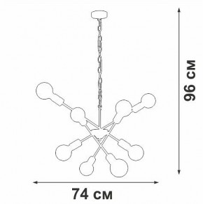 Подвесная люстра Vitaluce V4750 V4750-1/8 в Асбесте - asbest.ok-mebel.com | фото 2