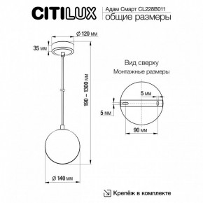 Подвесной светильник Citilux Адам Смарт CL228B011 в Асбесте - asbest.ok-mebel.com | фото 5