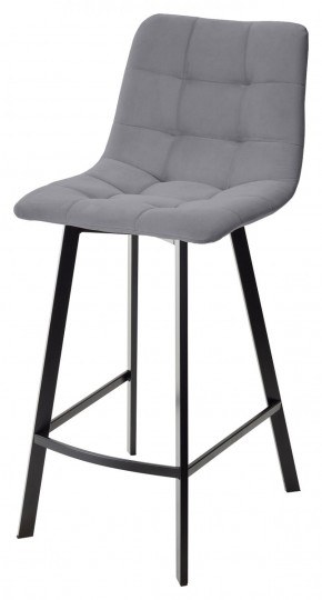 Полубарный стул CHILLI-QB SQUARE серый #27, велюр / черный каркас (H=66cm) М-City в Асбесте - asbest.ok-mebel.com | фото 1