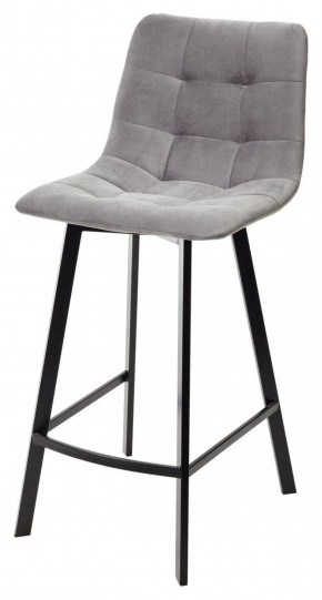 Полубарный стул CHILLI-QB SQUARE светло-серый #26, велюр / черный каркас (H=66cm) М-City в Асбесте - asbest.ok-mebel.com | фото