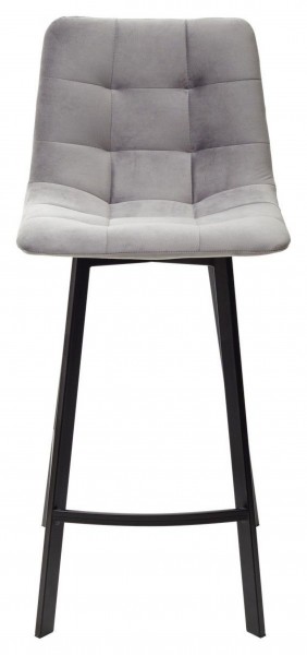 Полубарный стул CHILLI-QB SQUARE светло-серый #26, велюр / черный каркас (H=66cm) М-City в Асбесте - asbest.ok-mebel.com | фото 3