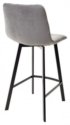 Полубарный стул CHILLI-QB SQUARE светло-серый #26, велюр / черный каркас (H=66cm) М-City в Асбесте - asbest.ok-mebel.com | фото 4