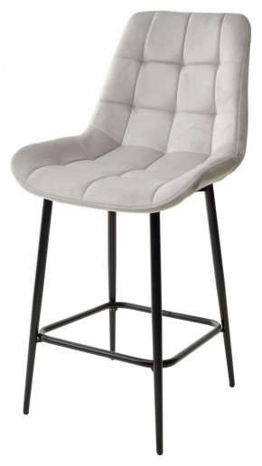 Полубарный стул ХОФМАН, цвет H-09 Светло-серый, велюр / черный каркас H=63cm М-City в Асбесте - asbest.ok-mebel.com | фото