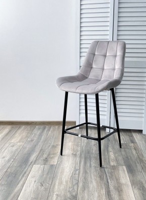 Полубарный стул ХОФМАН, цвет H-09 Светло-серый, велюр / черный каркас H=63cm М-City в Асбесте - asbest.ok-mebel.com | фото 2