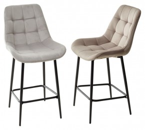 Полубарный стул ХОФМАН, цвет H-09 Светло-серый, велюр / черный каркас H=63cm М-City в Асбесте - asbest.ok-mebel.com | фото 3