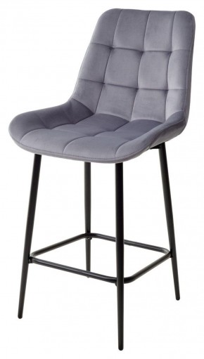 Полубарный стул ХОФМАН, цвет H-14 Серый, велюр / черный каркас H=63cm М-City в Асбесте - asbest.ok-mebel.com | фото 1