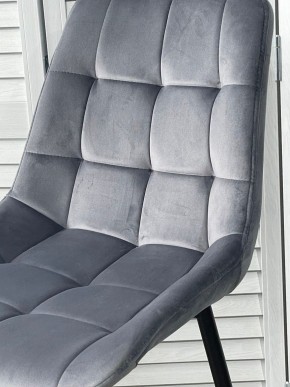 Полубарный стул ХОФМАН, цвет H-14 Серый, велюр / черный каркас H=63cm М-City в Асбесте - asbest.ok-mebel.com | фото 2