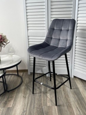 Полубарный стул ХОФМАН, цвет H-14 Серый, велюр / черный каркас H=63cm М-City в Асбесте - asbest.ok-mebel.com | фото 3