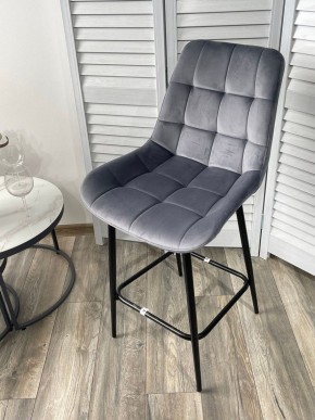 Полубарный стул ХОФМАН, цвет H-14 Серый, велюр / черный каркас H=63cm М-City в Асбесте - asbest.ok-mebel.com | фото 4