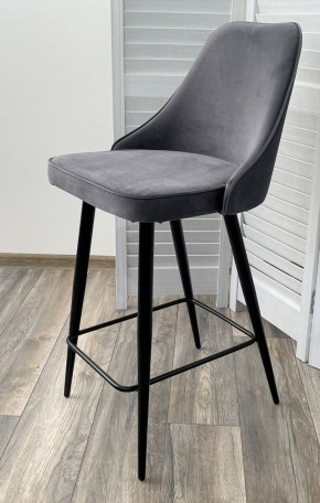 Полубарный стул NEPAL-PB СЕРЫЙ #27, велюр/ черный каркас (H=68cm) М-City в Асбесте - asbest.ok-mebel.com | фото 3