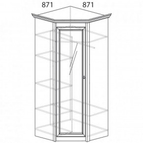Шкаф угловой №641 "Флоренция" Фасад глухой (угол 871*871) Дуб оксфорд в Асбесте - asbest.ok-mebel.com | фото 2